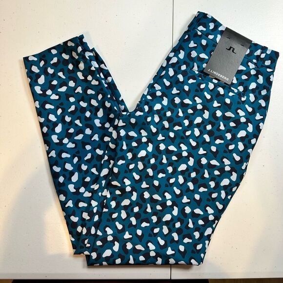 NWT J. Lindeberg Women’s PIA Golf Ankle Pants Moroccan Blue Animal Print Size 26 - Picture 8 of 11